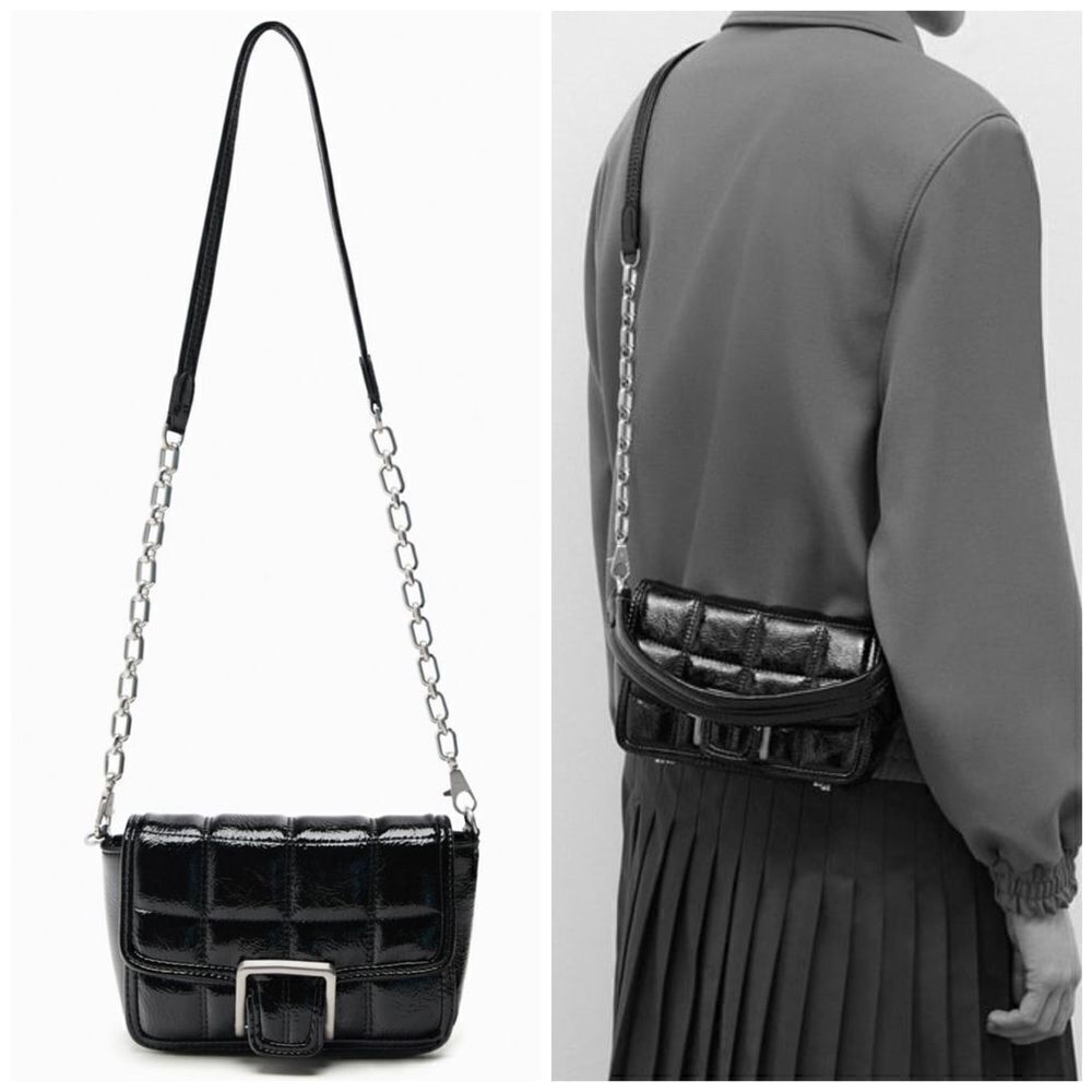 ZARA QUILTED BUCKLE CROSSBODY BAG